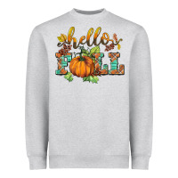 Heather Grey hello fall pumpkin Heavyweight Sweatshirt - BarkalooDesign