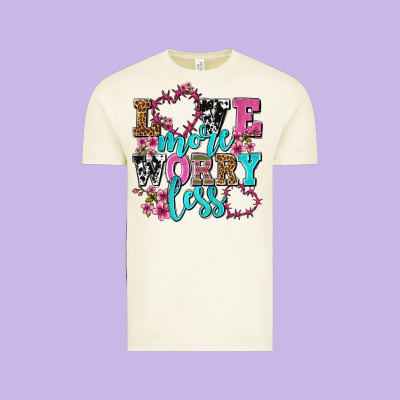 Love More Worry Less Olivia Vintage Tee Designed By Oliviacreatesart