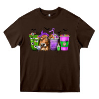 Chocolate Brown Coffee Cups with Cow and Halloween Heavy Core Tee - texasbilliewilder