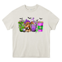 Cream Coffee Cups with Cow and Halloween Heavy Core Tee - texasbilliewilder