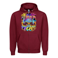 Burgundy the beach is calling and i must go Zipper Hoodie - BarkalooDesign