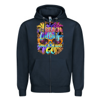 Navy the beach is calling and i must go Zipper Hoodie - BarkalooDesign