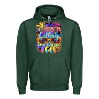 Sports Green the beach is calling and i must go Zipper Hoodie - BarkalooDesign