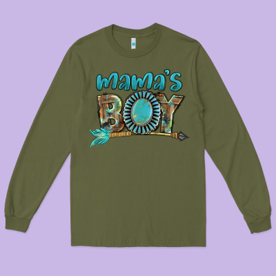 Mama's Boy Mother's Day Long Sleeve Tee Designed By Fadigitalartstudio