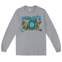 Heather Grey Mama's boy Mother's Day Long Sleeve Tee - FaDigitalArtStudio