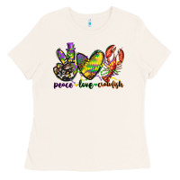 Bone peace love crawfish mardi gras Ladies Tee - CowGirlArtShop