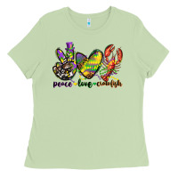 Matcha peace love crawfish mardi gras Ladies Tee - CowGirlArtShop
