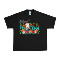 Black Blessed Mama Flowers Cow Urban Heavy Tee - CowCowDesign