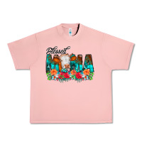 Salmon Blessed Mama Flowers Cow Urban Heavy Tee - CowCowDesign