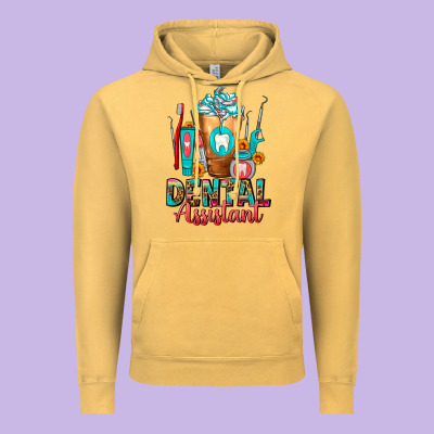 Dental Assistant Dentist Frappe Vintage Hoodie Designed By Fadigitalartstudio