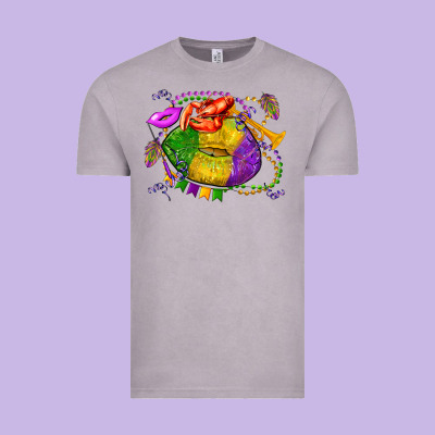 Mardi Gras Lips Olivia Vintage Tee Designed By Oliviacreatesart