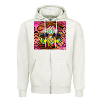 Oatmeal Heather hello sunshine Zipper Hoodie - BarkalooDesign