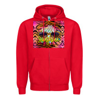 Red hello sunshine Zipper Hoodie - BarkalooDesign