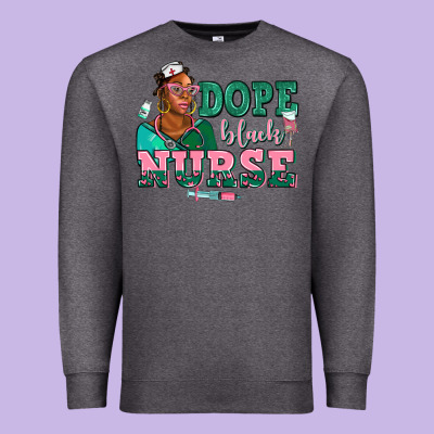Afro  Nurse Dope Black Premium Sweatshirt Designed By Adodesignshop