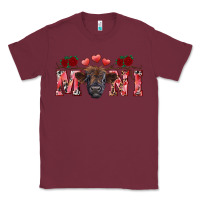 Burgundy Valentine's day mini black highland calf Classic Tee - RanaPortraitStore