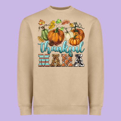 Thankful Mama Heavyweight Sweatshirt Designed By Barkaloodesign