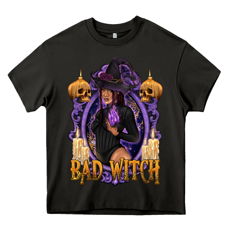 Bad Witch Black Woman Heavy Core Tee by texasbilliewilder | Teevron