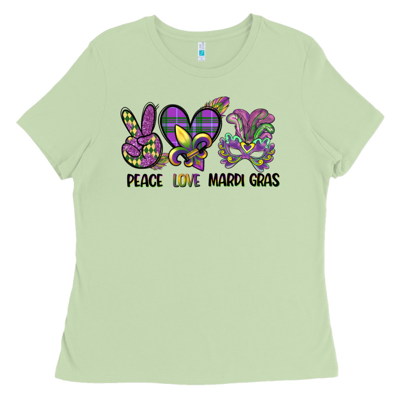 Peace Love Mardi Gras Ladies Tee by CowGirlArtShop | Teevron