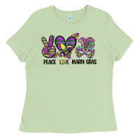 Matcha peace love mardi gras Ladies Tee - CowGirlArtShop