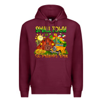 Burgundy small town st patricks day Premium Hoodie - CowhideDigitalArt