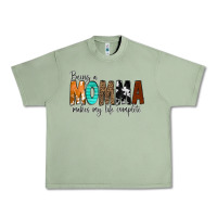 Oil Green Being a Momma Makes My Life Complete Urban Heavy Tee - CowCowDesign