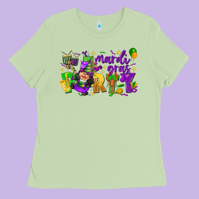 Mardi Gras Party Ladies Tee Designed By Cowgirlartshop