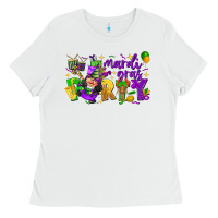 White mardi gras party Ladies Tee - CowGirlArtShop