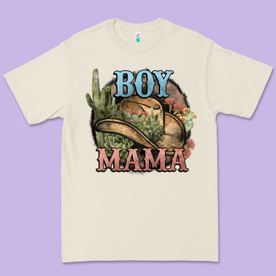Boy Mama Western Cactus Cowboy Premium Tee Designed By Howdyjamesfarm