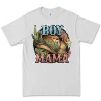 Dove Grey Boy Mama western cactus Cowboy Premium Tee - HowdyJamesFarm