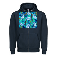 Navy dolphin tumbler Zipper Hoodie - BarkalooDesign