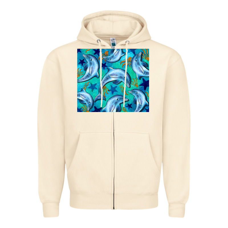 Dolphin Tumbler Zipper Hoodie by BarkalooDesign | Teevron