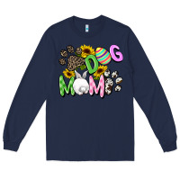 Navy Dog mom Easter Mother's Day Long Sleeve Tee - FaDigitalArtStudio