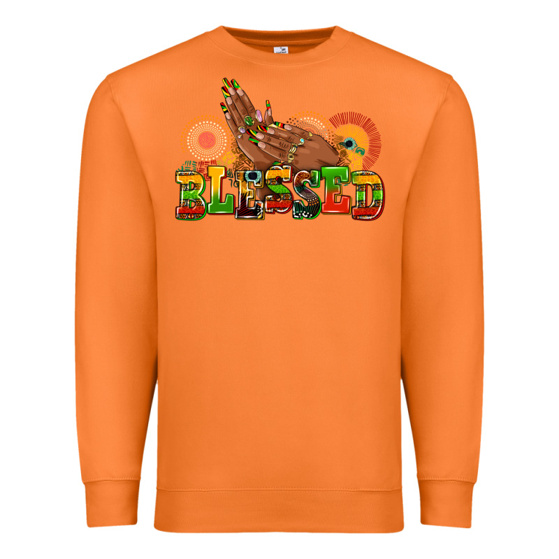 Blessed Afro Woman Hands Premium Sweatshirt by AdoDesignShop | Teevron