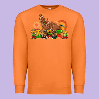 Blessed Afro Woman Hands Premium Sweatshirt Designed By Adodesignshop