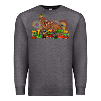 Charcoal Heather blessed afro woman hands Premium Sweatshirt - AdoDesignShop