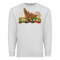 Dove Grey blessed afro woman hands Premium Sweatshirt - AdoDesignShop