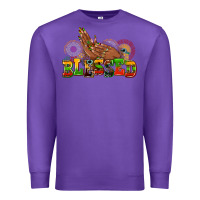 Purple blessed afro woman hands Premium Sweatshirt - AdoDesignShop