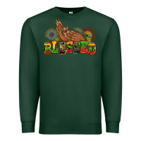 Sports Green blessed afro woman hands Premium Sweatshirt - AdoDesignShop