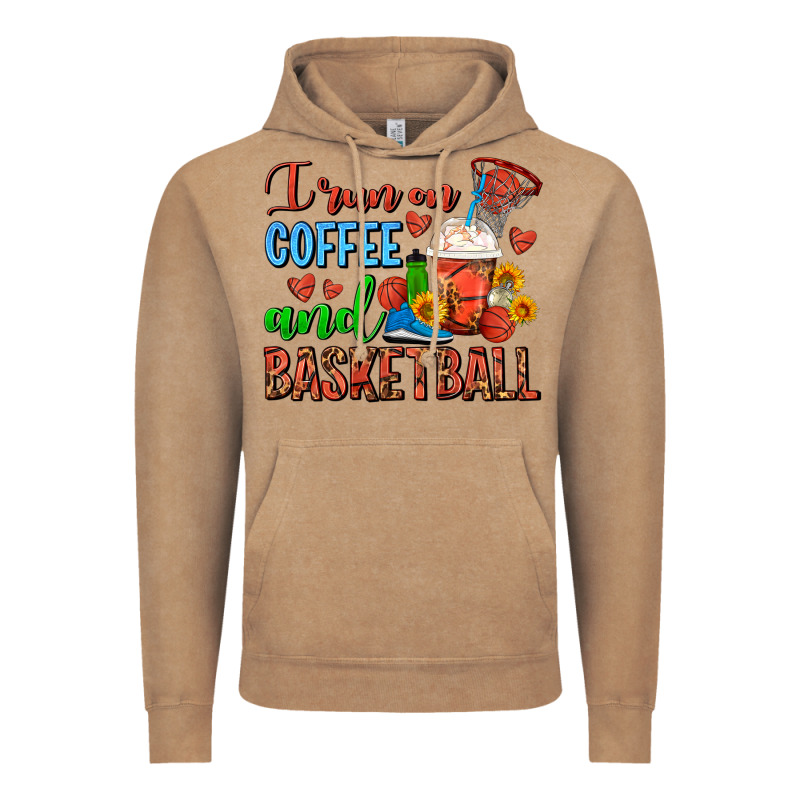 I Run On Coffee And Basketball Frappe Vintage Hoodie by FaDigitalArtStudio | Teevron