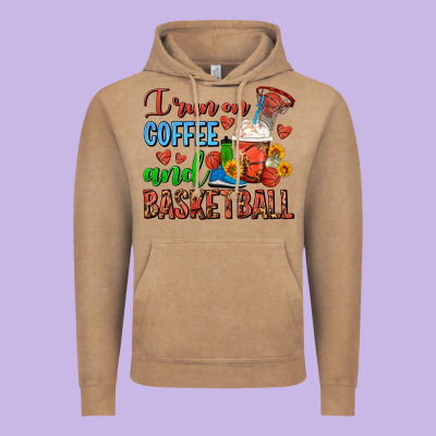 I Run On Coffee And Basketball Frappe Vintage Hoodie Designed By Fadigitalartstudio