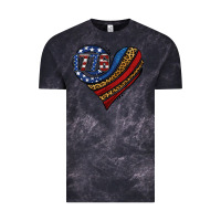 Cloud Black american western leopard flag heart Vintage Tee - Jasminsmagicworld