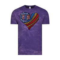 Cloud Purple american western leopard flag heart Vintage Tee - Jasminsmagicworld