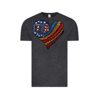 Vintage Black american western leopard flag heart Vintage Tee - Jasminsmagicworld