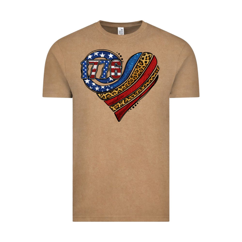 American Western Leopard Flag Heart Vintage Tee by Jasminsmagicworld | Teevron