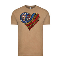 Vintage Coffee american western leopard flag heart Vintage Tee - Jasminsmagicworld