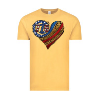Vintage Mustard american western leopard flag heart Vintage Tee - Jasminsmagicworld