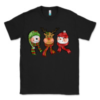 Black christmas reindeer polar bear snowman Classic Tee - CowGirlArtShop