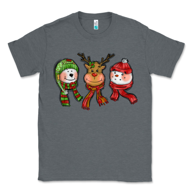 Christmas Reindeer Polar Bear Snowman Classic Tee by CowGirlArtShop | Teevron