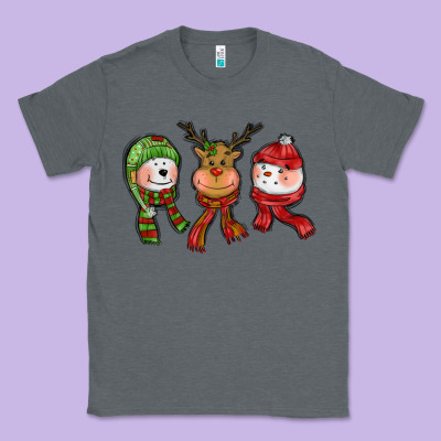 Christmas Reindeer Polar Bear Snowman Classic Tee Designed By Cowgirlartshop