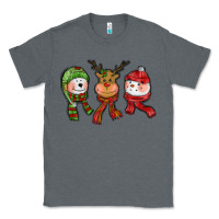 Charcoal Heather christmas reindeer polar bear snowman Classic Tee - CowGirlArtShop